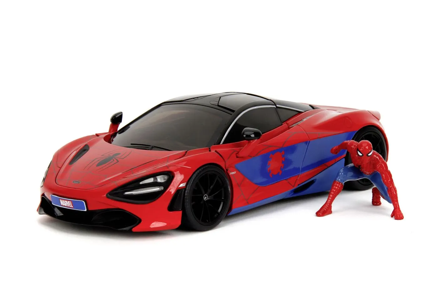 Jada marvel set figurina spider man si masinuta metalica mclaren 720s scara 1 la 24 [3]