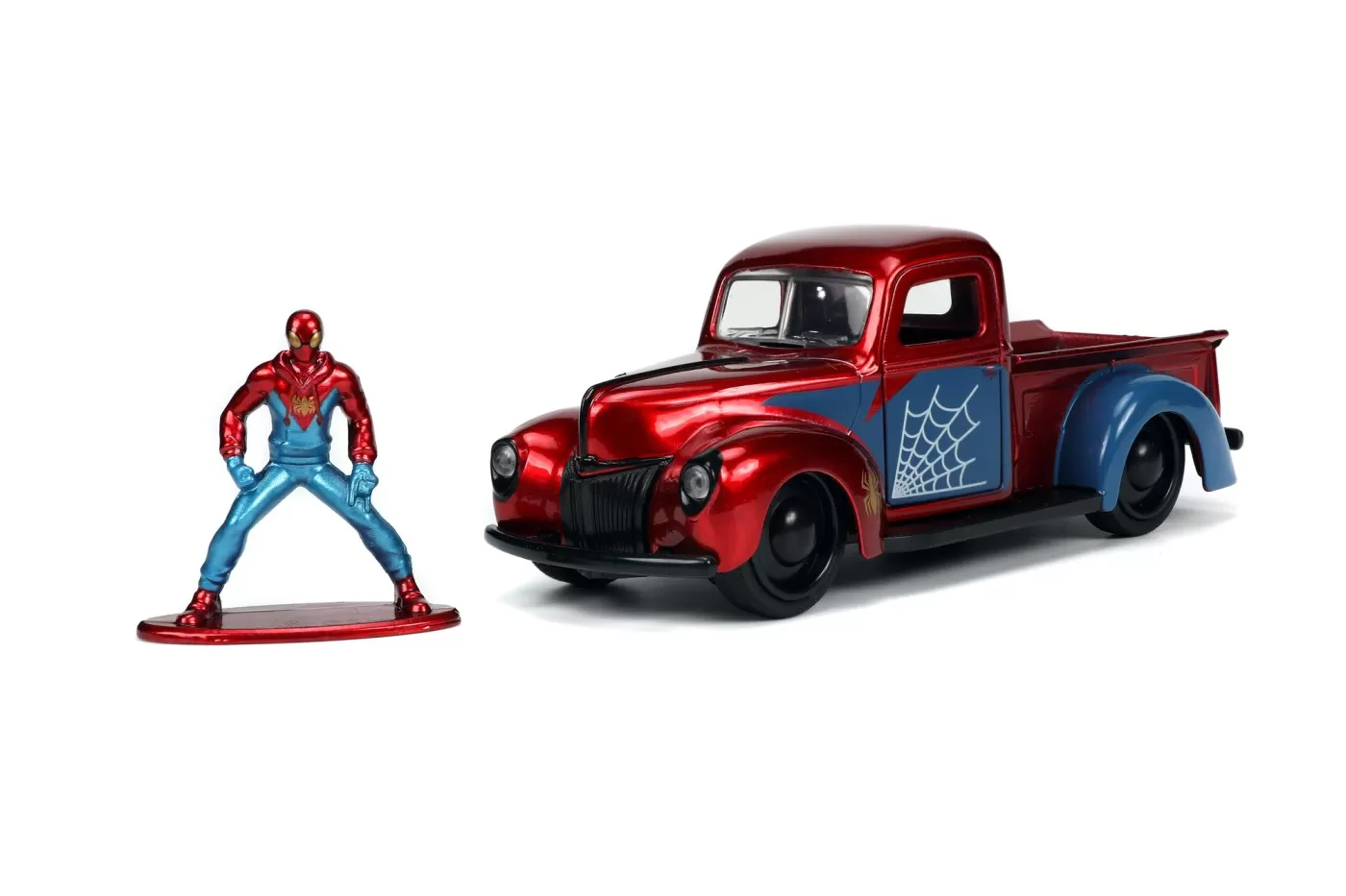 Jada marvel set masinuta metalica ford pick up scara 1:32 si figurina metalica spider man [3]