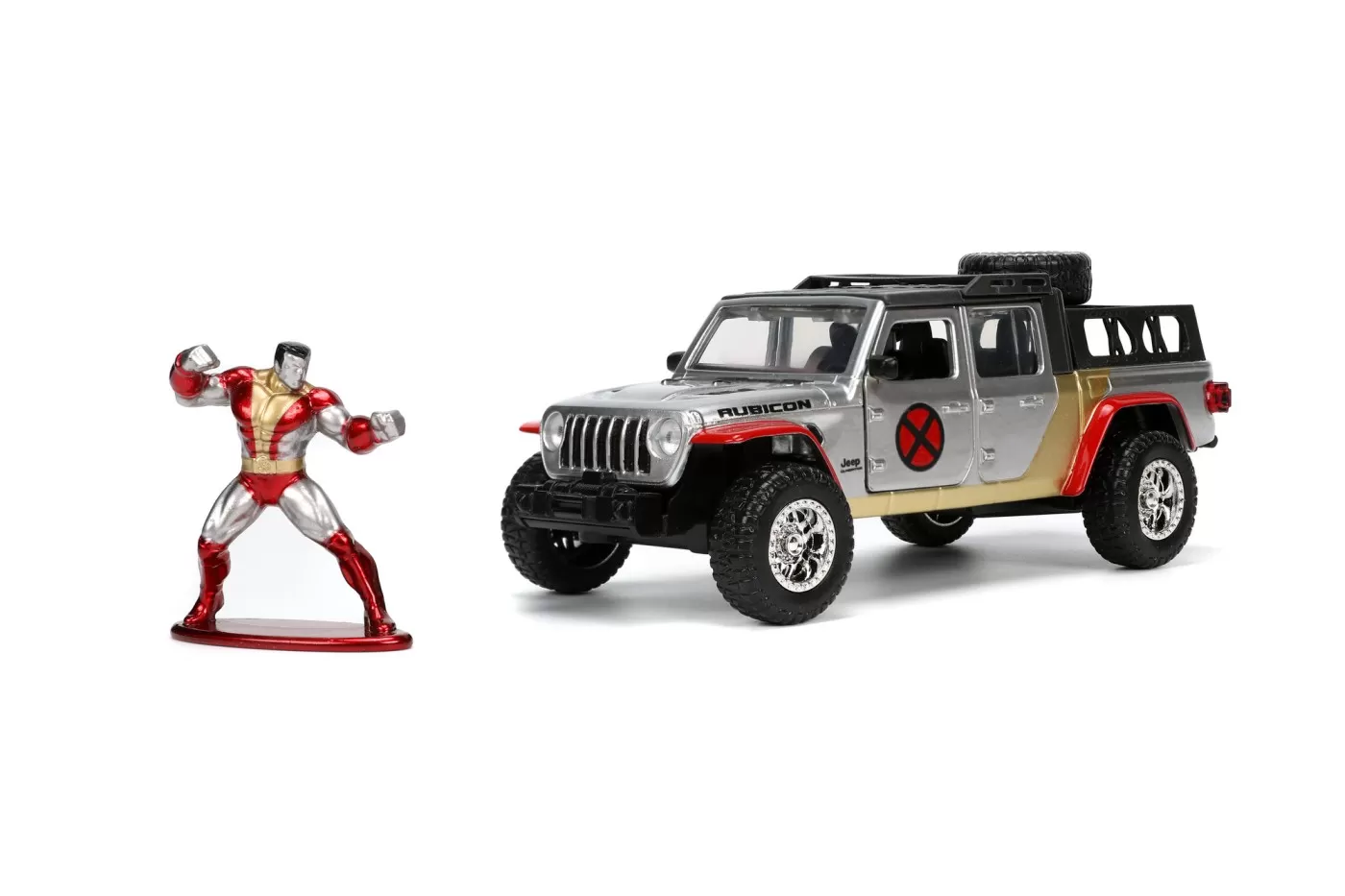 Jada marvel set masinuta metalica jeep gladiator scara 1:32 si figurina din metal colossus [3]