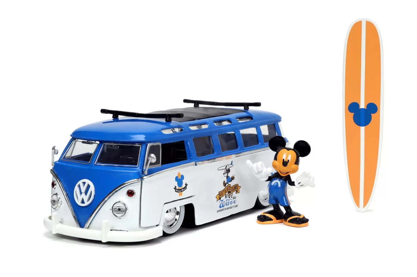 Jada masina din metal volkswagen t1 bus scara 1 la 24 si figurina mickey mouse [2]