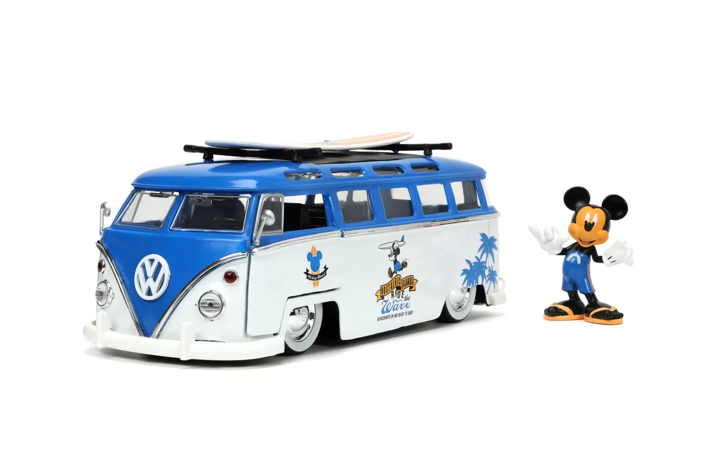 Jada masina din metal volkswagen t1 bus scara 1 la 24 si figurina mickey mouse [3]