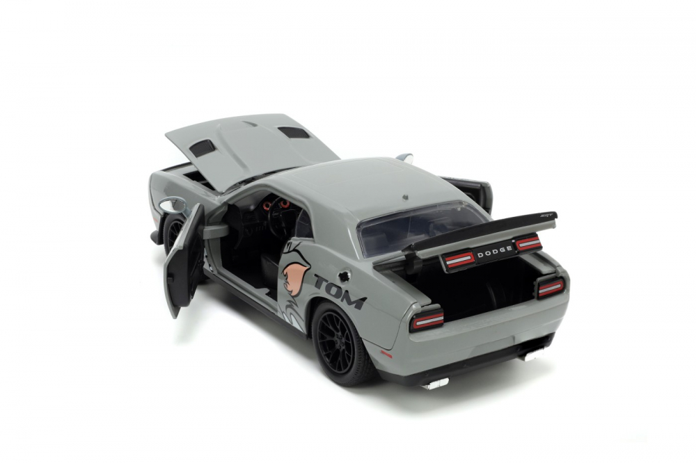Jada masina metalica dodge challenger hellcat scara 1 la 24 si figurina jerry [7]