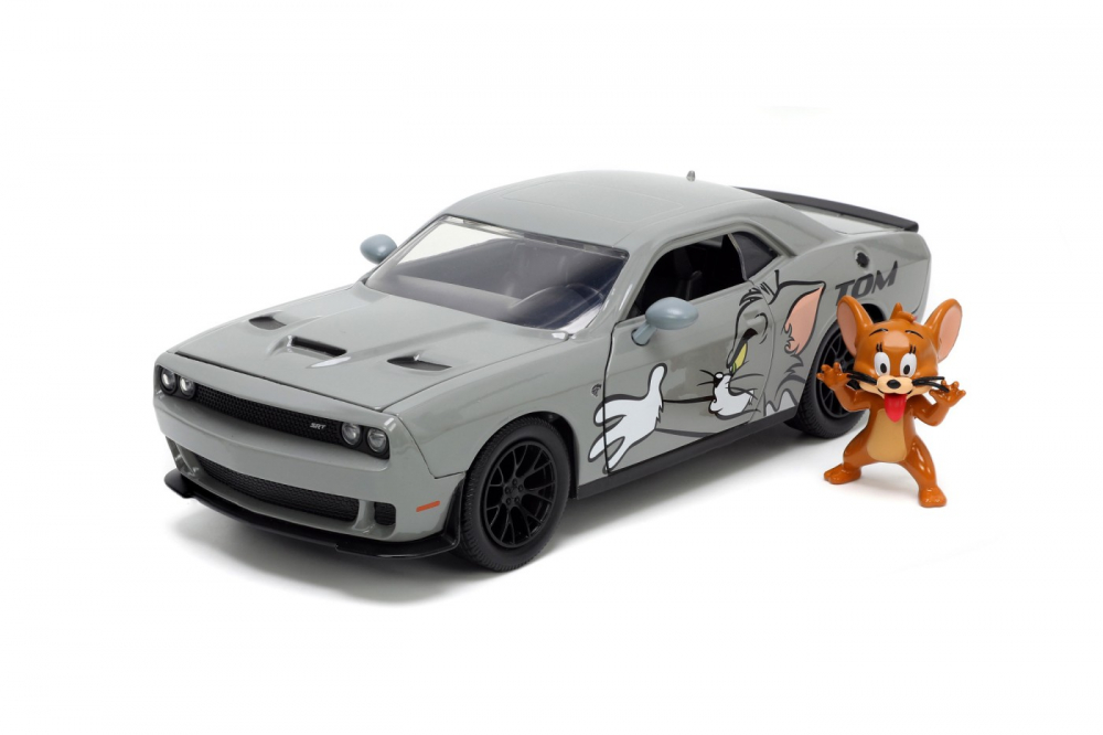 Jada masina metalica dodge challenger hellcat scara 1 la 24 si figurina jerry [2]