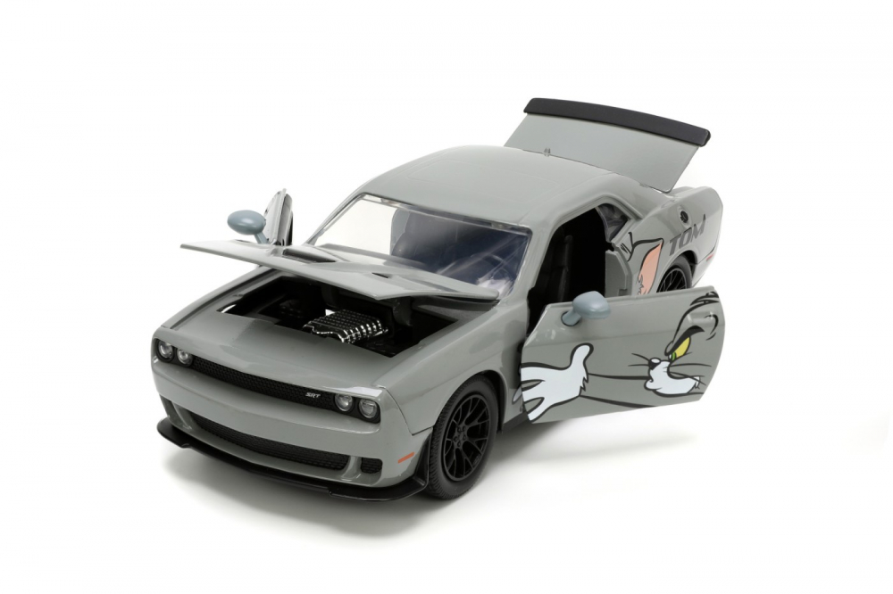 Jada masina metalica dodge challenger hellcat scara 1 la 24 si figurina jerry [6]