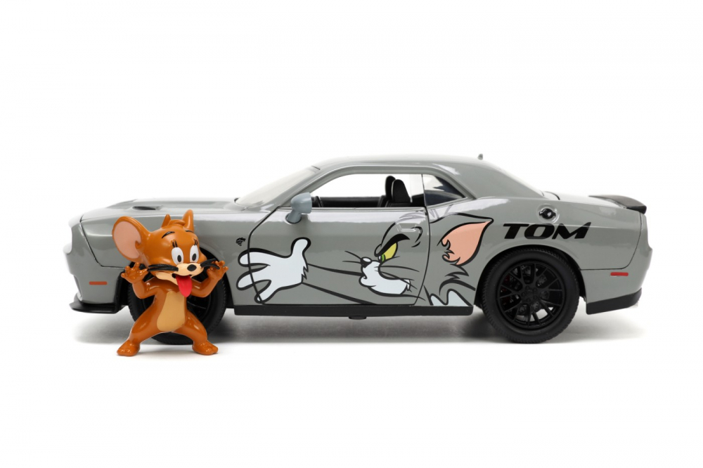Jada masina metalica dodge challenger hellcat scara 1 la 24 si figurina jerry [3]