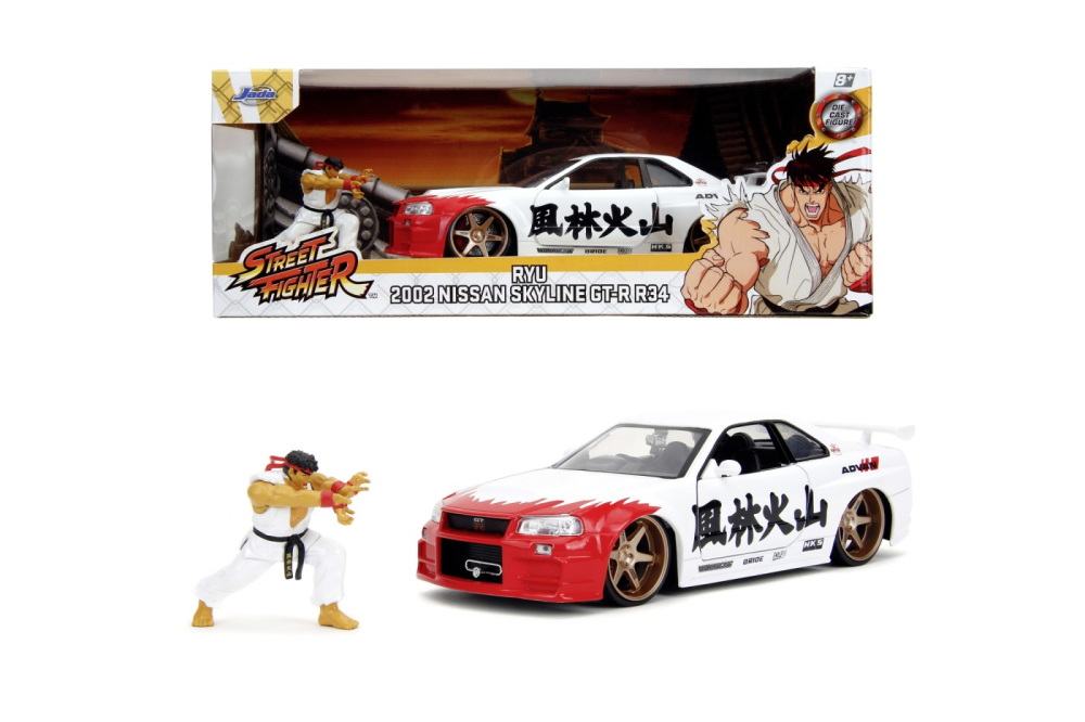 Jada set figurina metalica 6cm si masinuta nissan skyline gtr scara 1 la 24 copii cu varsta peste 8 ani [6]
