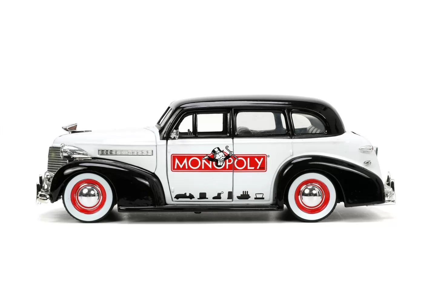 Jada set masinuta metalica chevrolet master deluxe 1939 scara 1:24 si figurina mr monopoly [6]