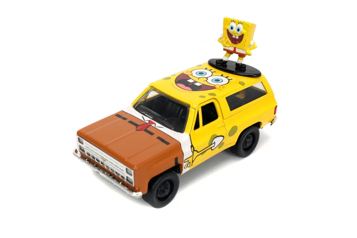 Jada set masinuta metalica chevy k5 blazer si figurina sponge bob [4]
