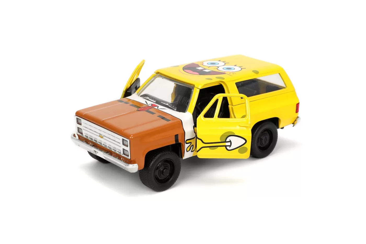 Jada set masinuta metalica chevy k5 blazer si figurina sponge bob [9]