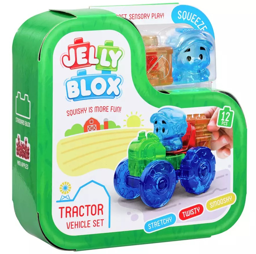 Jelly Blox - Set de joaca cu tractor, 12 piese copii varsta 2-3 ani|3-5ani|5-7ani [2]