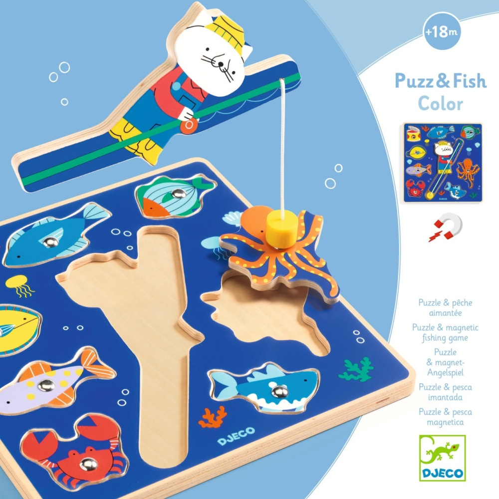 Joc 2 Ã®n 1 puzzle si pescuit magnetic, Djeco Baiat, Fata, varsta 1 - 3 ani, 3 - 6 ani [4]