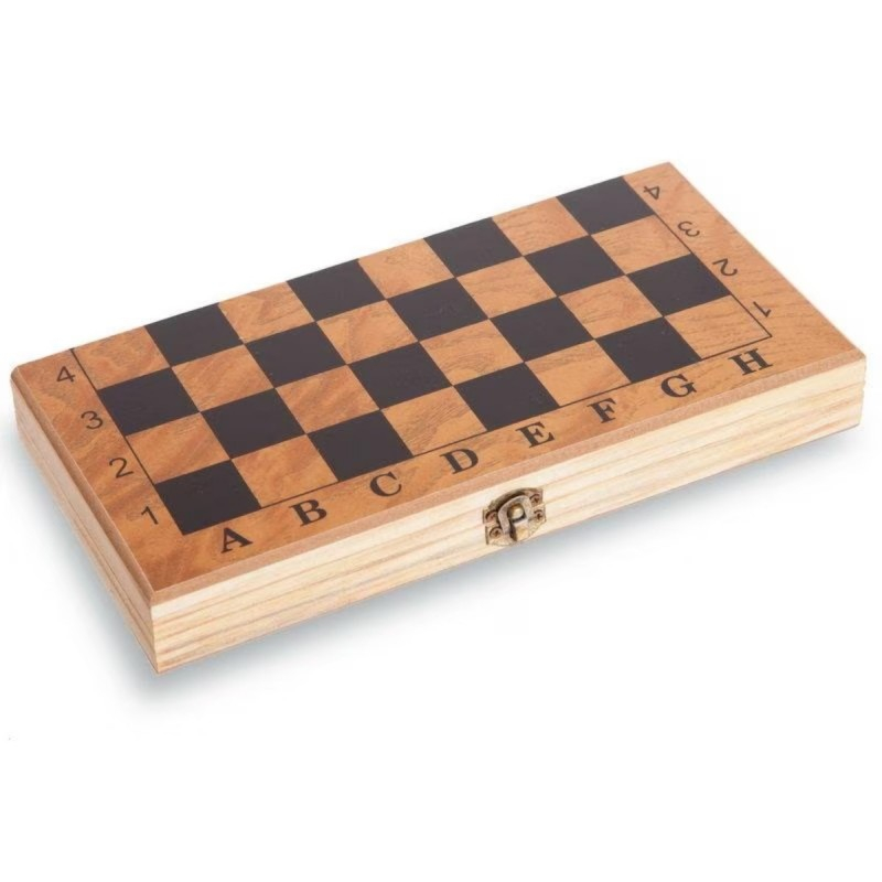 Joc 3in1 - Sah, Dame si Table - CNX, cutie lemn maro, inchidere magnetica, 24x24cm, 3+ ani, S2414 [6]