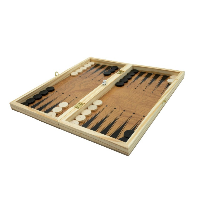 Joc 3in1 - Sah, Dame si Table - CNX, cutie lemn maro, inchidere magnetica, 35x35cm, 3+ ani, S3830 [2]