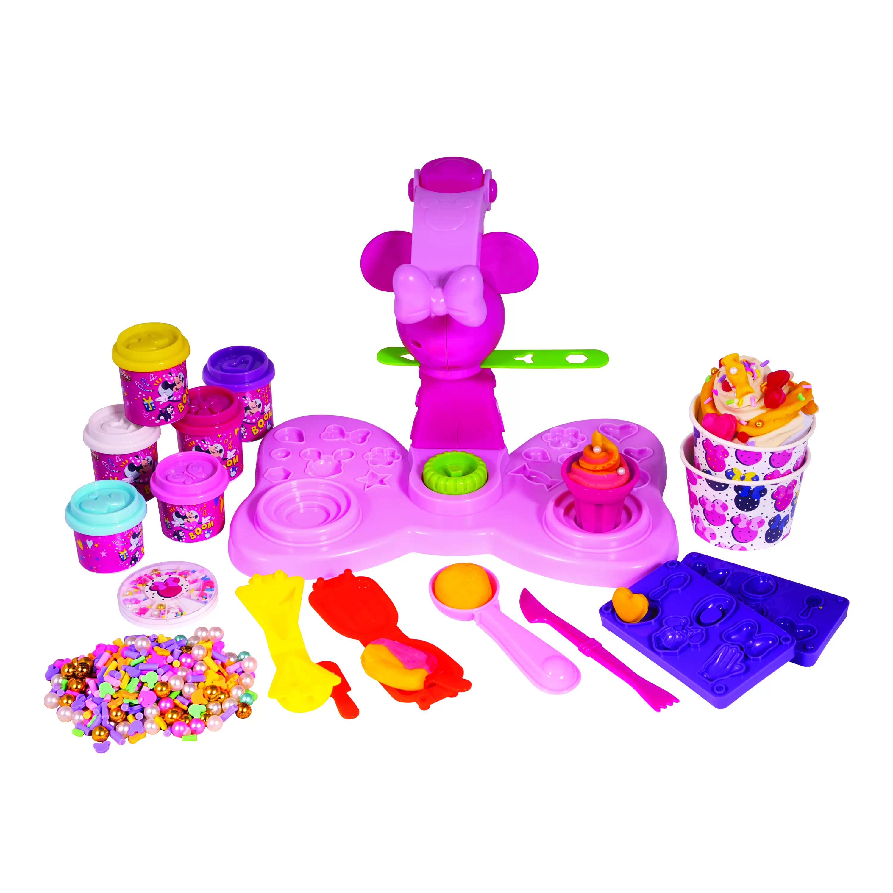 Masina de inghetata de plastilina, Minnie Mouse, cu decoratiuni colorate, 3 ani+, varsta de la 3 ani la 6 ani [2]