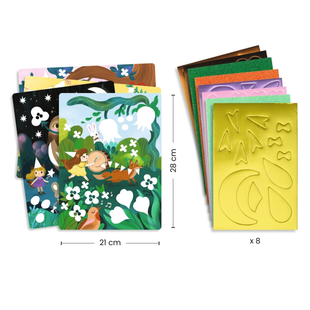 Joc creativ Colaj cu stickere din spuma, Djeco Baiat, Fata, varsta 3 - 6 ani [3]