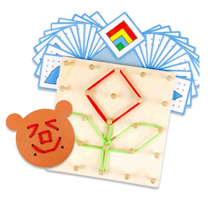Joc creativ cu elastice, Geoboard, 4 ani+, colorat - Micostore.ro [6]