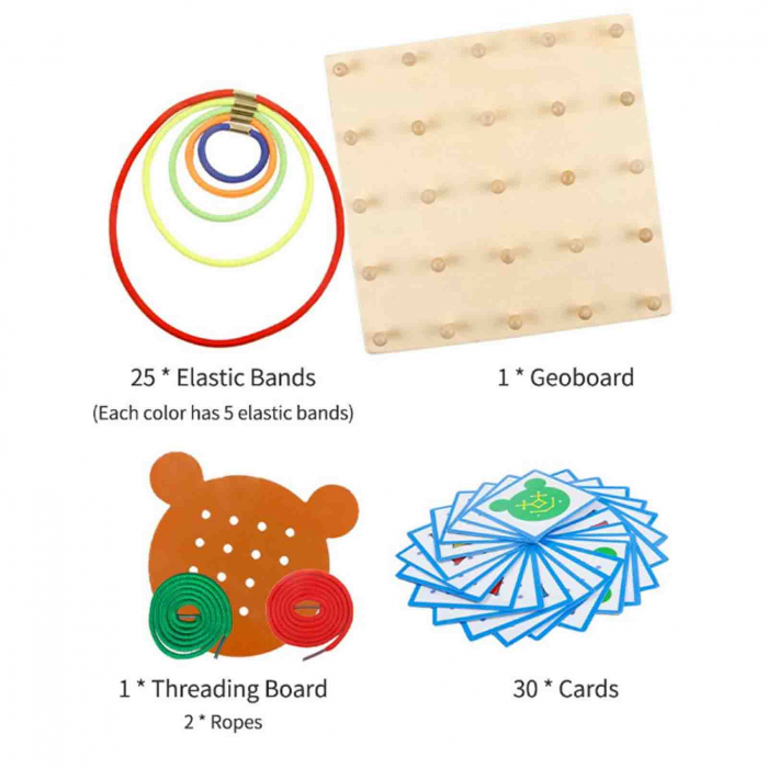 Joc creativ cu elastice, Geoboard, 4 ani+, colorat - Micostore.ro [2]