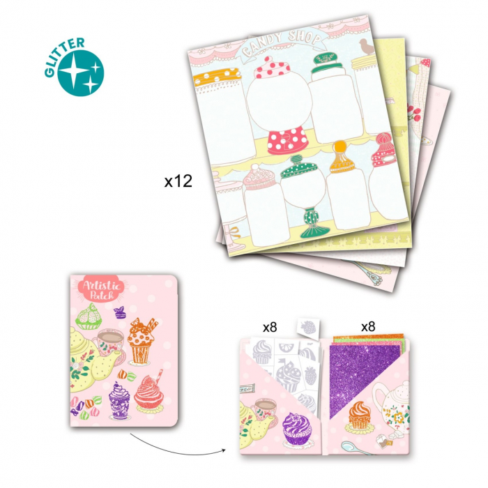 Joc creativ cu sclipici Delicii pentru copii cu varsta peste 6 ani, Djeco, varsta 6 - 9 ani, Baiat, Fata [4]