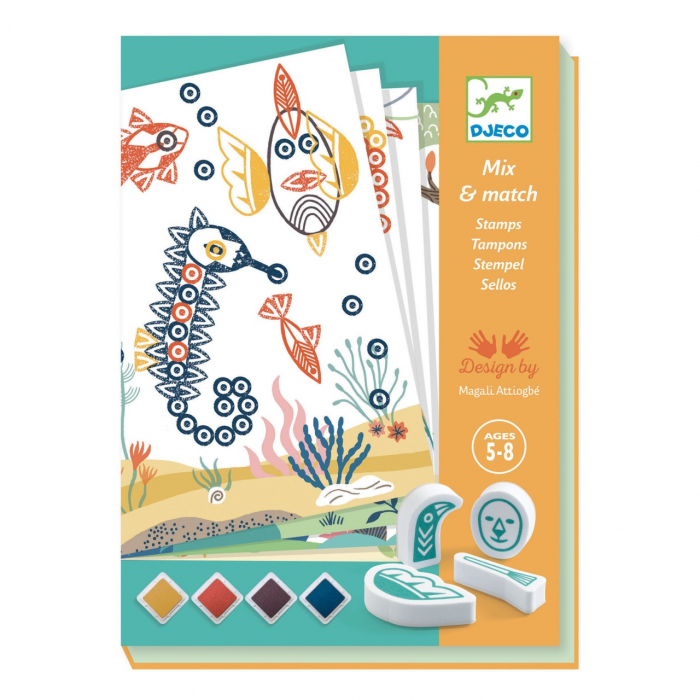 Joc creativ cu stampile cu animale surprinzatoare, Djeco, varsta 3 - 6, 6 - 9 ani, Baiat, Fata [1]