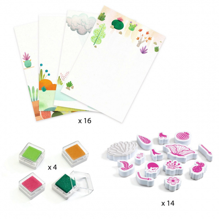 Joc creativ cu stampile Fete flori, Djeco, varsta 3 - 6, 6 - 9 ani, Fata [4]