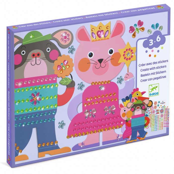 Joc creativ de decorat cu strasuri, Djeco, varsta 3 - 6 ani, Baiat, Fata [1]