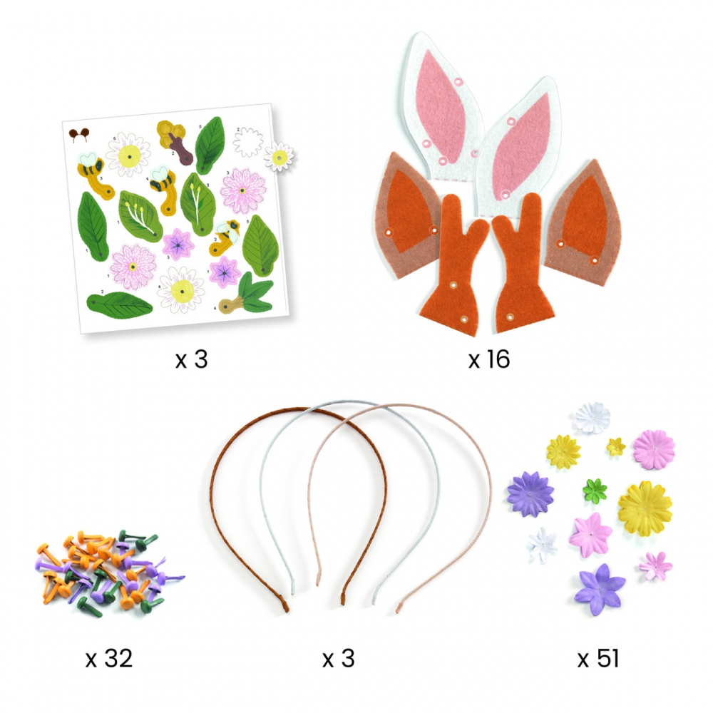 Joc creativ DIY Coronite cu flori, Djeco, varsta 6 - 9 ani, Fata [4]