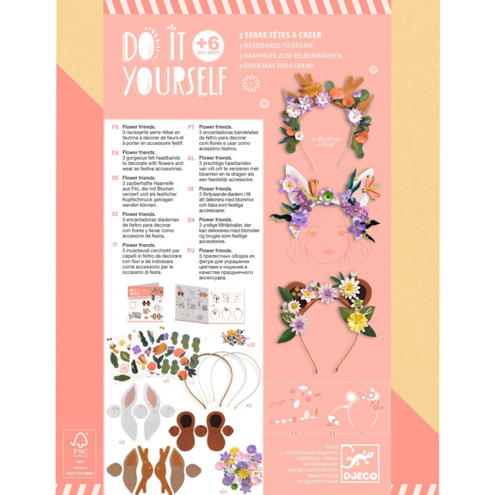 Joc creativ DIY Coronite cu flori, Djeco, varsta 6 - 9 ani, Fata [2]