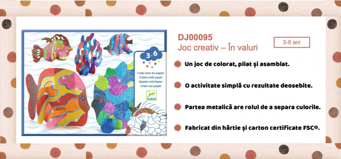 In valuri, Joc creativ de colorat, pliat si asamblat, Djeco, varsta 3 - 6 ani, Baiat, Fata [5]