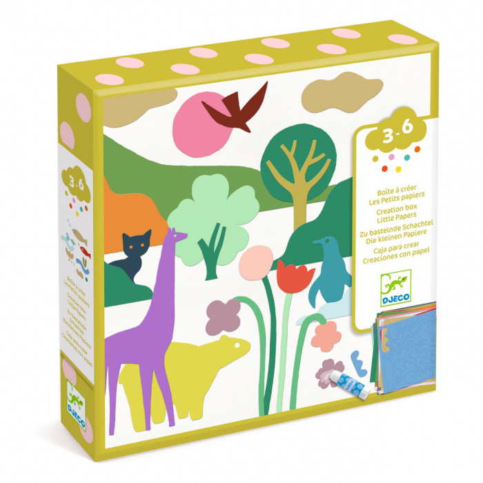 Little papers, Joc creativ cu activitati de colaj, Djeco, varsta 3 - 6 ani, Baiat, Fata [1]