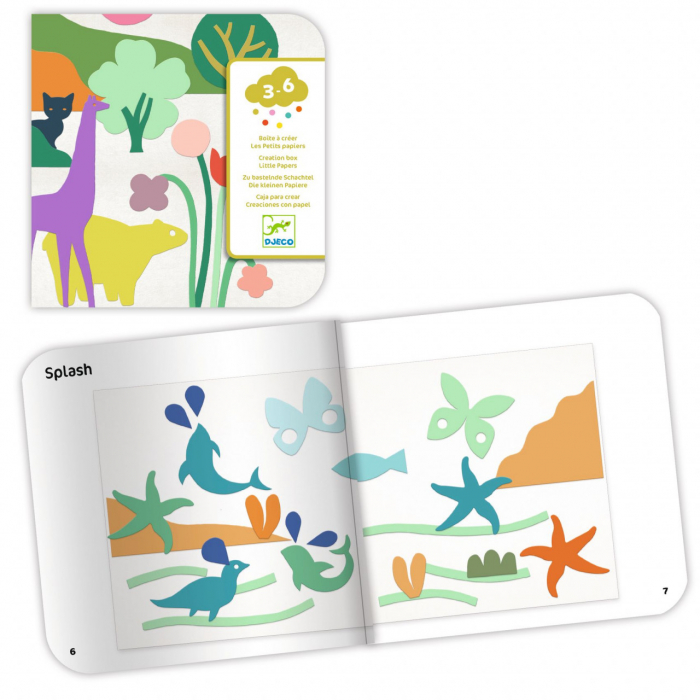 Little papers, Joc creativ cu activitati de colaj, Djeco, varsta 3 - 6 ani, Baiat, Fata [2]