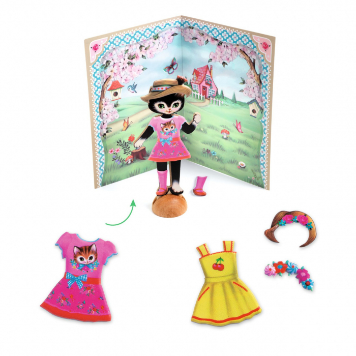 Joc creativ, Mica garderoba, Activitate de colaj, Djeco, varsta 3 - 6 ani, Baiat, Fata [3]