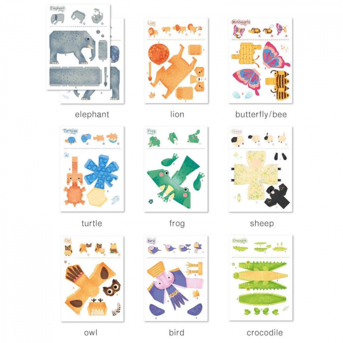 Joc Origami ⭐ cu animale pentru copii. [4]