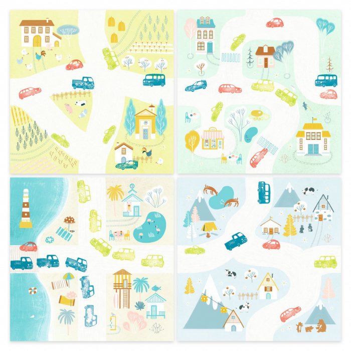 Set creativ cu stampile, Trafic, Djeco, varsta 3 - 6 ani, Baiat [2]