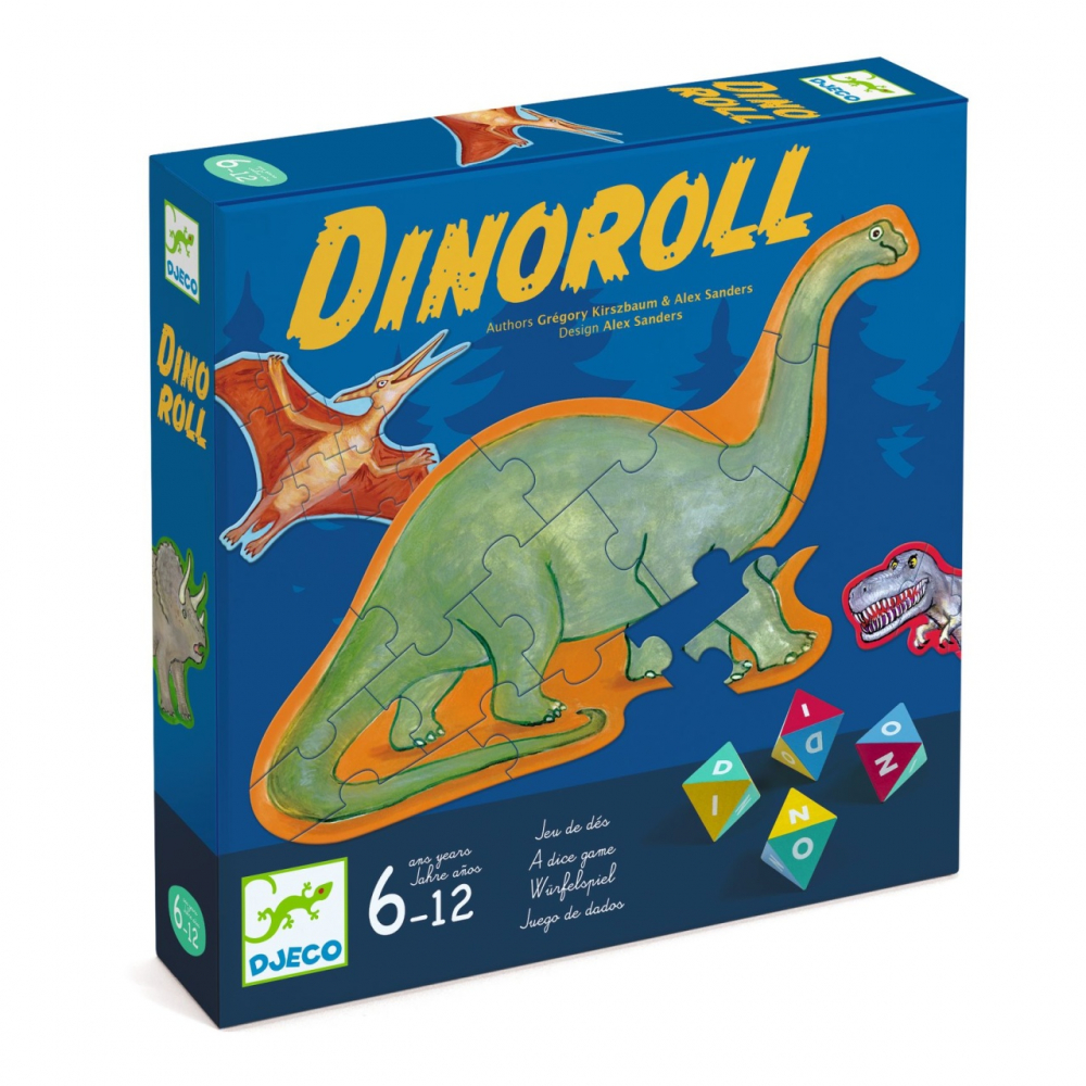 Joc cu zaruri piramidale Dinoroll, Djeco, varsta 6 - 9, 9+ ani, Baiat, Fata [1]