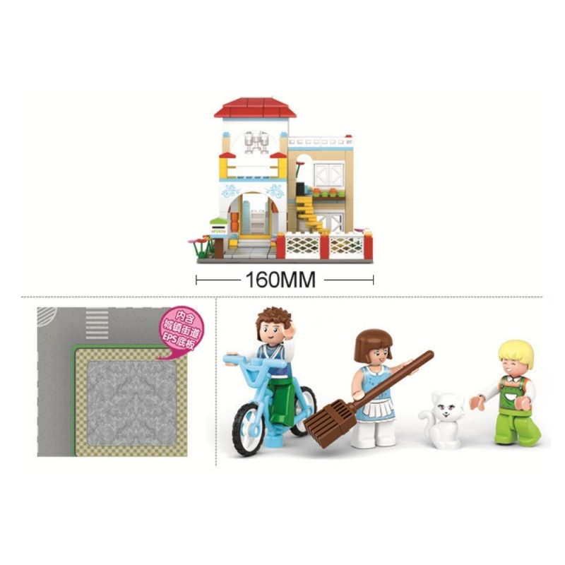 Joc de constructie Dulce casa, pvc, Sluban M38-B0533, 380 piese, 38x28.5x6.7cm [2]