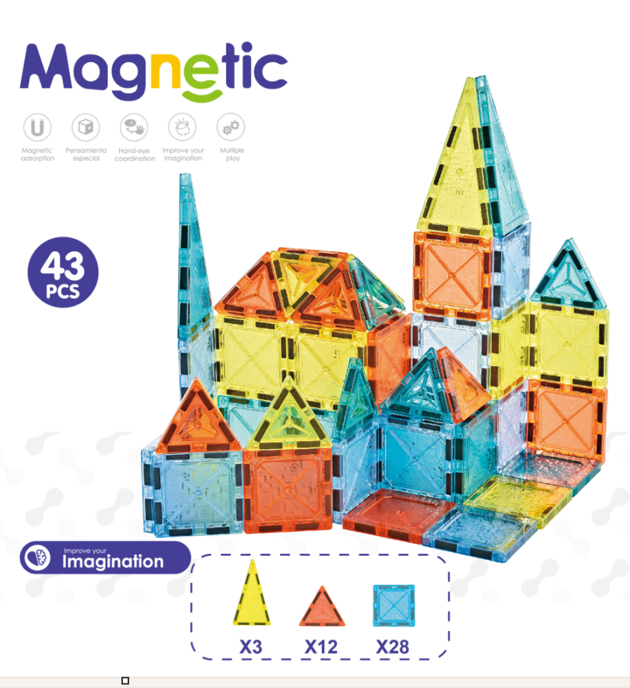 Joc de constructie magnetic - 43 piese (5.5 cm) [3]