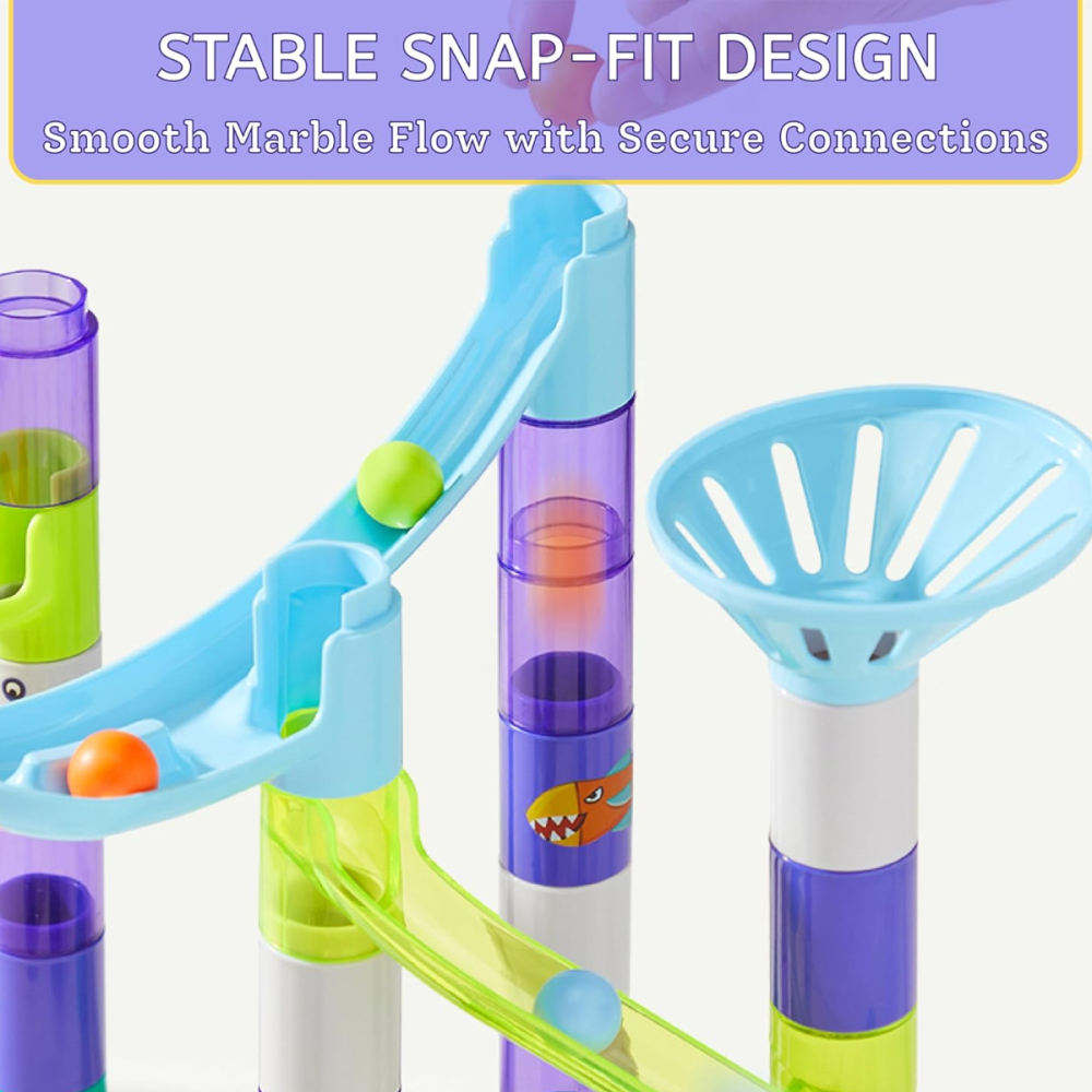 Joc de Constructie Pista pentru Bile Mideer Galaxy Marble Run - Set Educativ STEM cu 100+ Elemente [8]