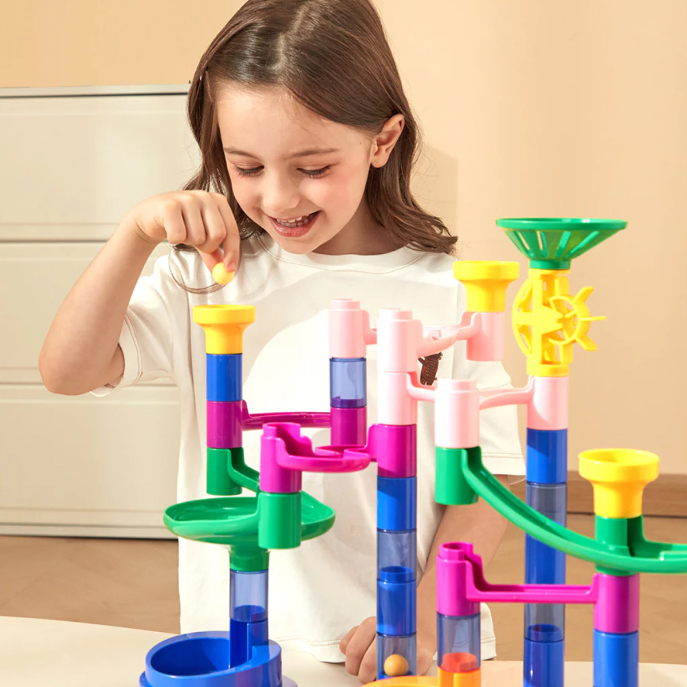 Joc de Constructie Tip Pista pentru Bile Mideer, Set Educativ STEAM cu Mecanisme Interactive [3]