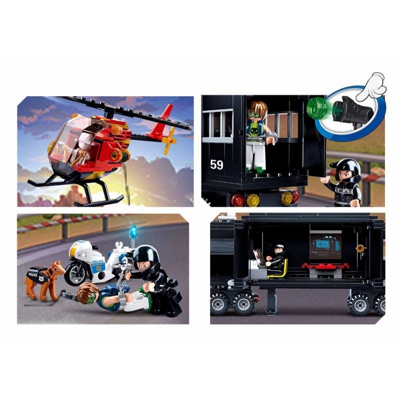 Joc de constructie Vehicul S.W.A.T, pvc, Sluban M38-B0659, 540 piese, 47.5x33x6.7cm [4]