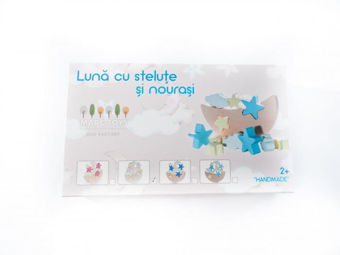Joc de echilibru din lemn cu Luna, stele si norisori - Micostore.ro [5]