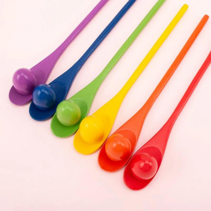 Joc de echilibru, Cursa cu ou, 12 piese colorate - Micostore.ro [4]