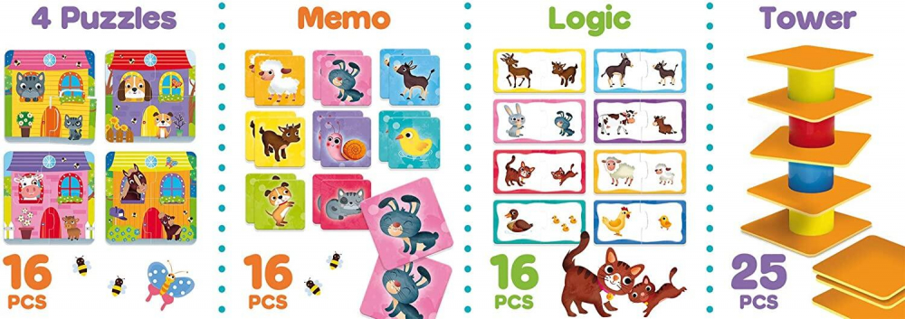 Joc de logica 4 in 1 - Animalute jucause [2]