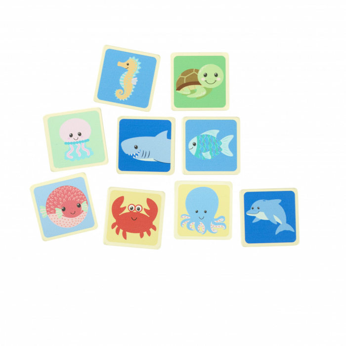 Joc de memorie din lemn, Vietatiile marii, Orange Tree Toys, varsta 3 - 6 ani, Baiat, Fata [5]