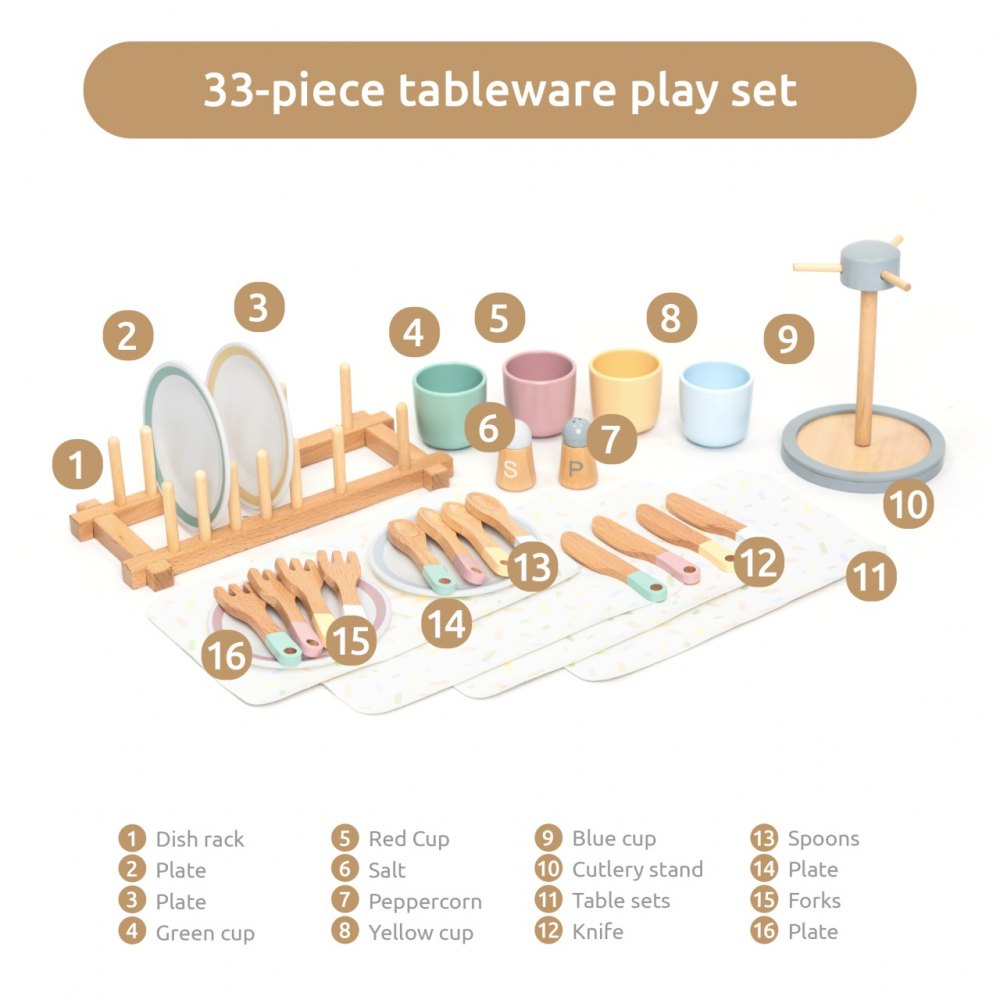 Joc de rol Set complet pentru servirea mesei, UMU Toys, varsta 3 - 6 ani, Baiat, Fata [3]