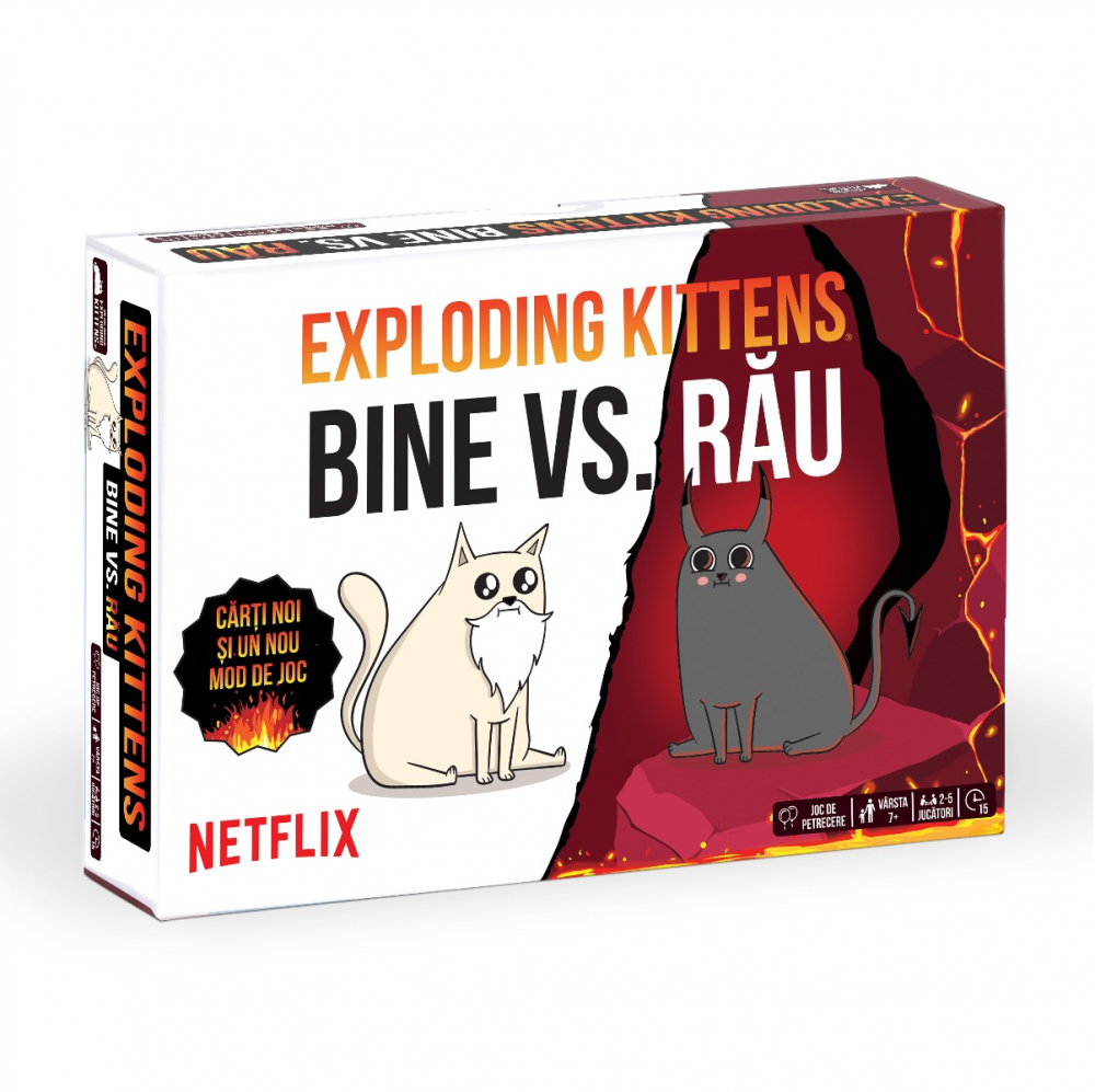 Joc de societate Exploding Kittens: BINE vs RAU varsta 7-9 ani ,9-12 ani ,12-14 ani ,14-18 ani ,18+, Unisex [1]