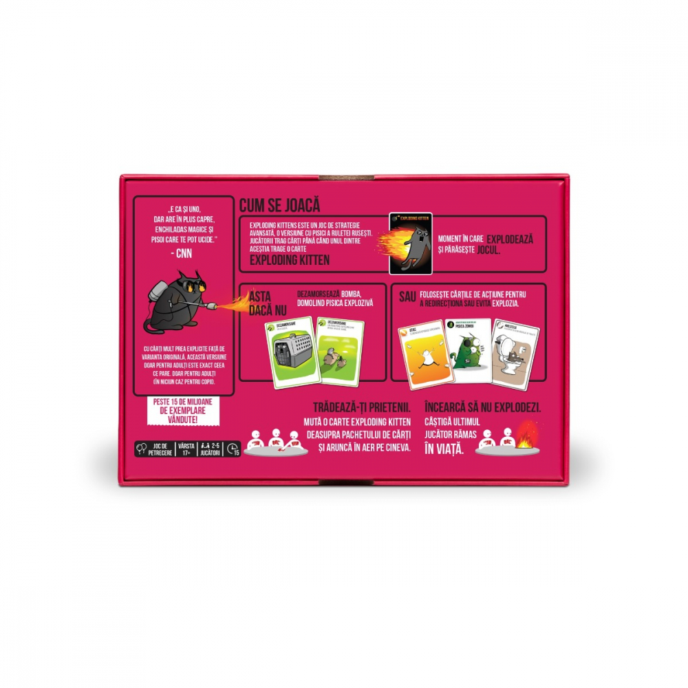 Joc de societate Exploding Kittens pentru adulti (Pink Edition), limba romana varsta 18+, Unisex [2]