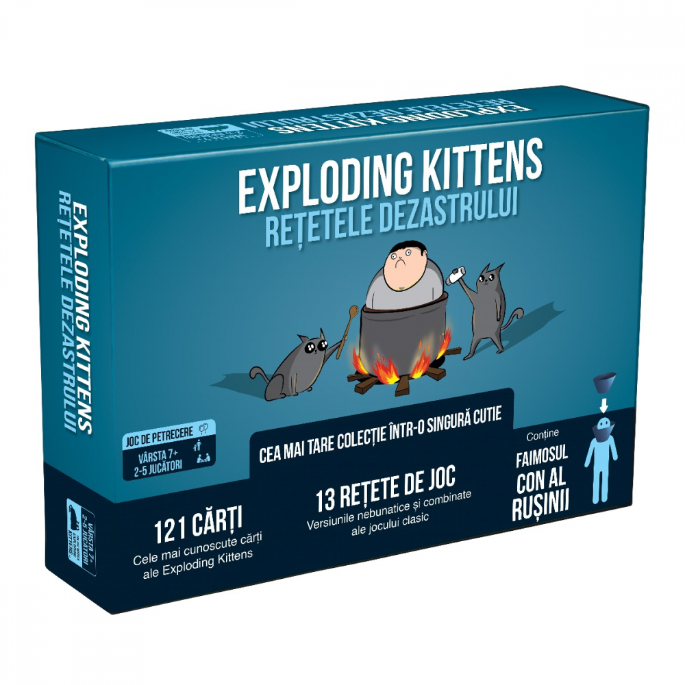 Joc de societate Exploding Kittens: Retetele Dezastrului varsta 7-9 ani ,9-12 ani ,12-14 ani ,14-18 ani ,18+, Unisex [1]