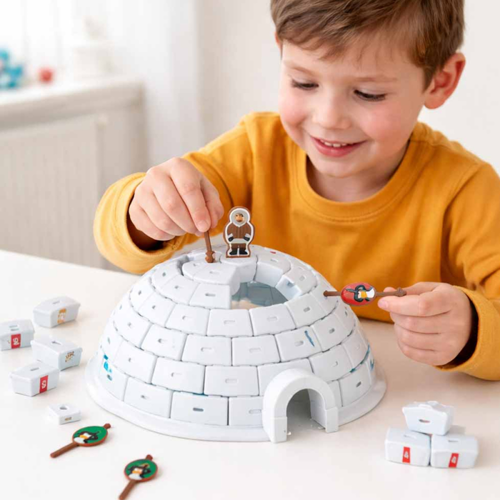 Joc de Societate Igloo Move Game, Joc de Dexteritate si Echilibru, 64 Blocuri de Gheata, 2-4 Jucatori, 5 ani+ [3]