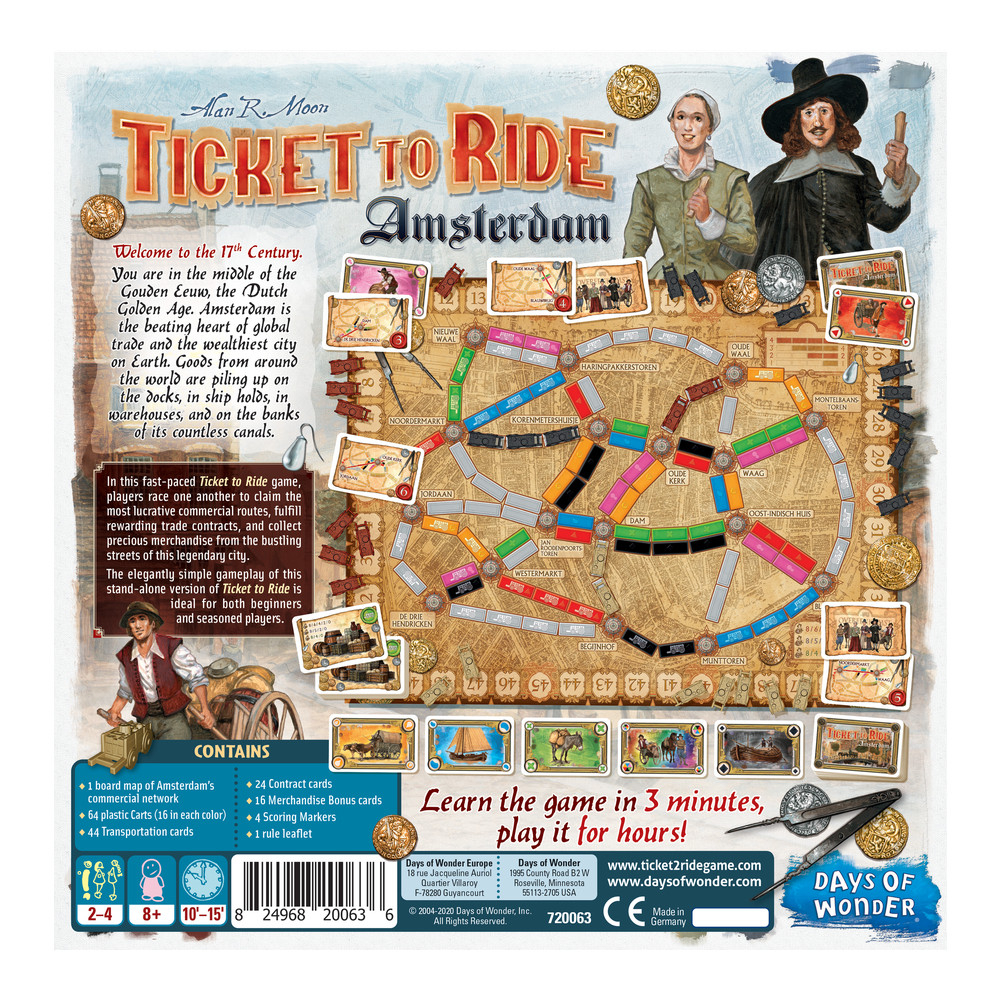 Joc de societate Ticket to Ride Amsterdam, limba engleza varsta 8-9 ani ,9-12 ani ,12-14 ani ,14-18 ani ,18+, Unisex [2]