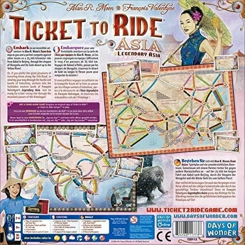 Joc de societate Ticket to Ride Map Collection Asia, extensie, limba engleza varsta 7-9 ani ,9-12 ani ,12-14 ani ,14-18 ani ,18+, Unisex [2]